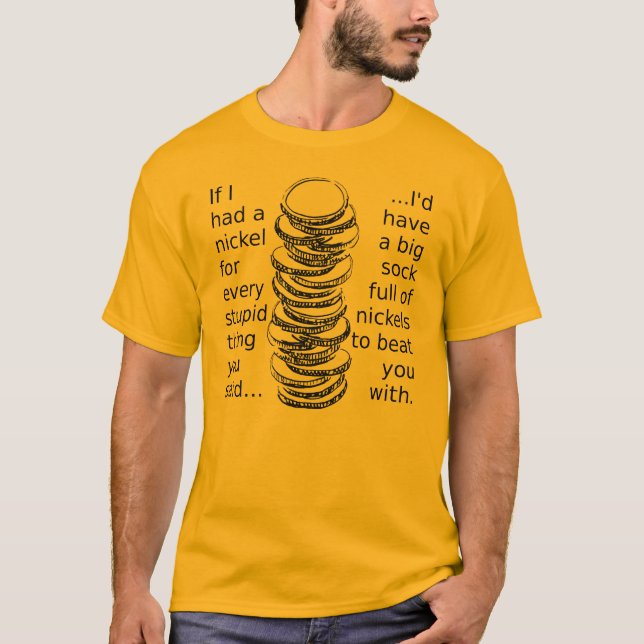 Camiseta Divertida Meia Cheia de Moedas (Frente)