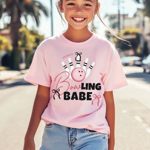 Camiseta Divertida MOÇA de BOLiche Laços Rosa de Aniversári