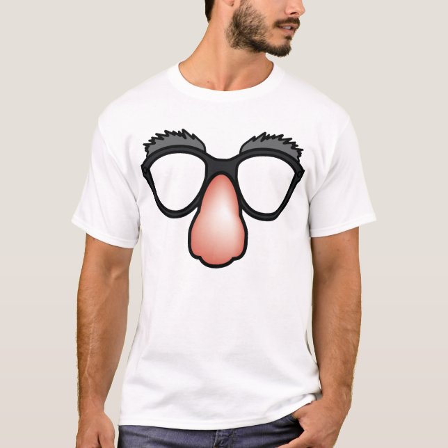 Camiseta Divertida Nariz Falso e Óculos (Frente)