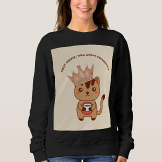 Camiseta Divertida para Amantes de Café Gato