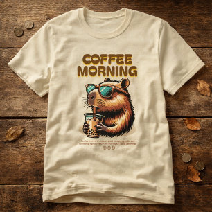 Camiseta Divertida para Bebedores de Café da Manhã