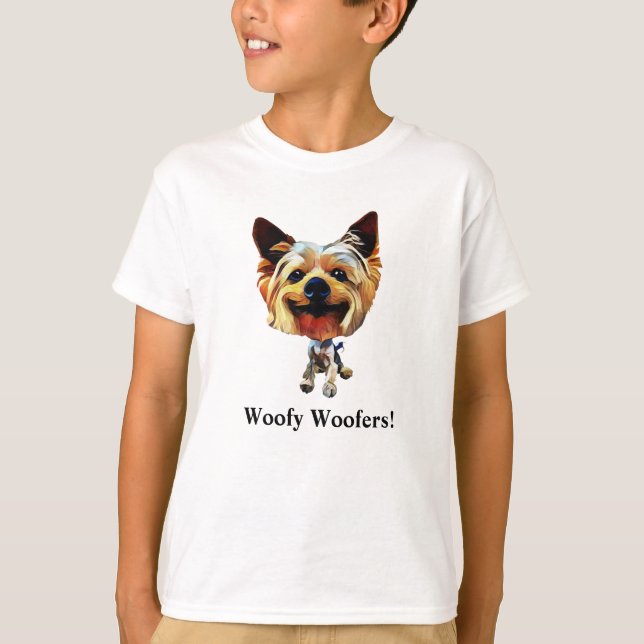 Camiseta Divertida para Meninos Yorkshire Terrier (Frente)
