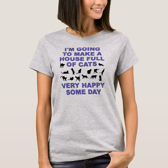 Camiseta Divertida para Mulher de Gatos - Casa Che (Frente)