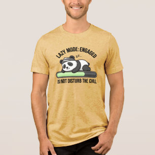 Camiseta Divertida Presente Panda Modo Preguiçoso 