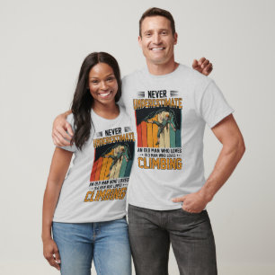 Camiseta Divertida Retro de Escalada Nunca Subesti