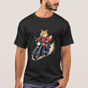 Camiseta Divertida, Shiba Inu, Motocicleta, Cachor