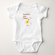 Camiseta Divertida "Sol e Caos" para Bebê - Kawaii