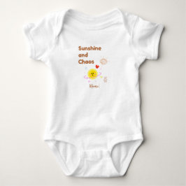 Camiseta Divertida "Sol e Caos" para Bebê - Kawaii