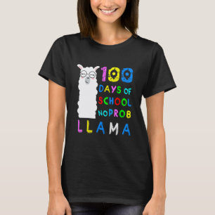 Camiseta Divertido 100 Dias de Escola Sem Probllama Llama 1