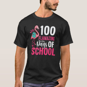 Camiseta Divertido 100 Dias Flamazing De Escola Flamingo 10