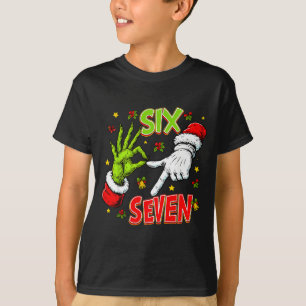 Camiseta Divertido 67 Mão do Papai Noel Natal Seis Sete Mem