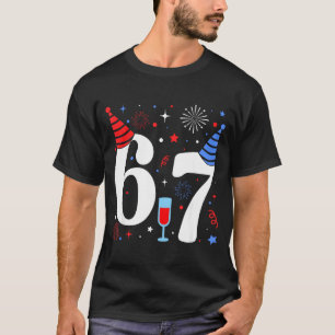 Camiseta Divertido 67 Meme Ano Novo 2026 Festa Véspera Humo