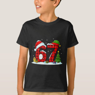 Camiseta Divertido 67 Meme Seis Sete Natal Búfalo Vermelho 