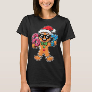Camiseta Divertido 67 Natal Seis Sete Meme Xmas Biscoito de
