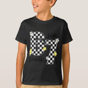 Camiseta Divertido 67 Seis Sete Meme Gíria Número Xadrez