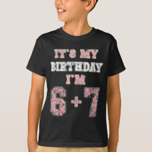 Camiseta Divertido 6 7 13º Aniversário Seis Sete Adolescent