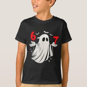 Camiseta Divertido 6 7 Seis Sete Meme Humor de Halloween Fa