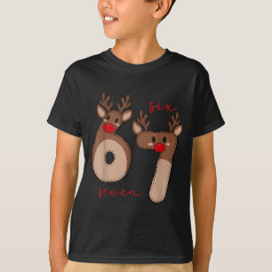 Camiseta Divertido 6 7 Seis Sete Meme Natal Rena Gen Al