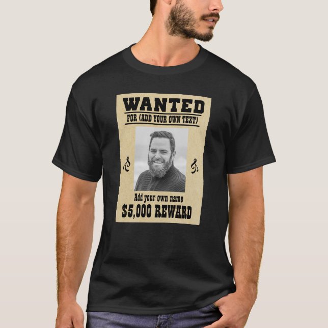Camiseta DIVERTIDO ADICIONAR O SEU ROSTO, O Vaqueiro TEXTO  (Frente)