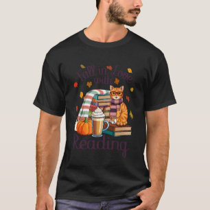 Camiseta Divertido Apaixonado-se por Ler Gato Malhado Outon