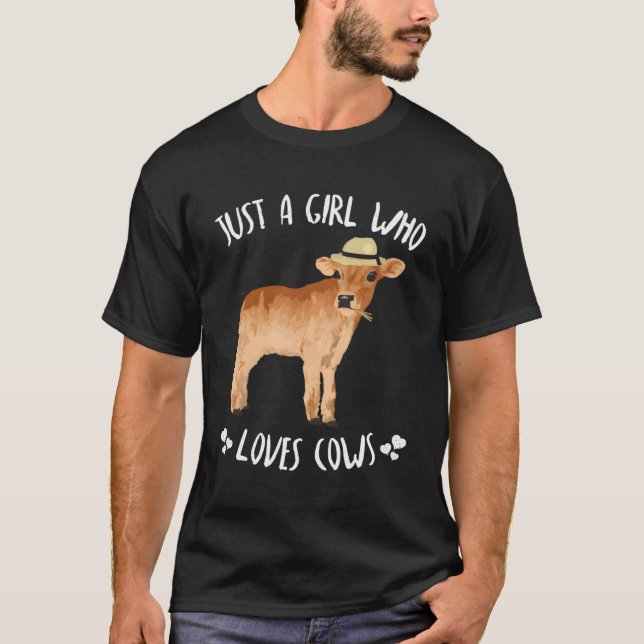 Camiseta Divertido Apenas Um Que Ama Vacas (Frente)