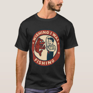 Camiseta Divertido Aqui Peixe Peixe Pesca