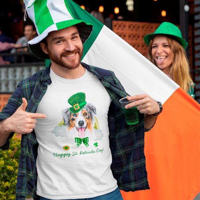 Camiseta Divertido Australian Shepherd Gold St. Patricks Da (Criador carregado)
