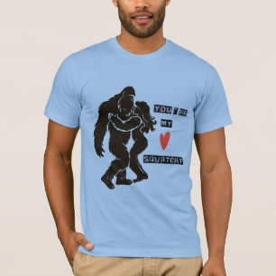 Camiseta Divertido BigFoot “Você é meu Squatchy” Casal Româ