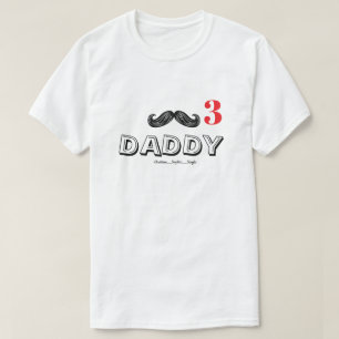Camiseta divertido bigode legal personalizado papai e nomes
