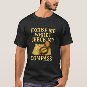 Camiseta Divertido Caminhada Verifique Meu Compasso Vintage