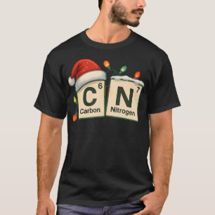 Camiseta Divertido Carbono Nitrogênio 6 7 Natal Ciência Quí