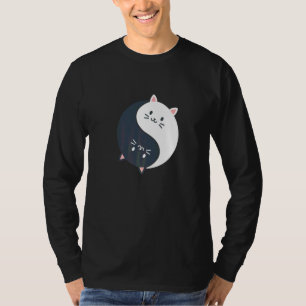 Camiseta Divertido Cat Yin E Yang