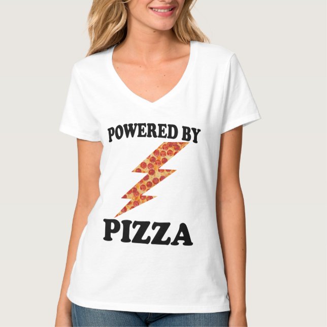 Camiseta Divertido com o Poder da Pizza Legal Pizza     (Frente)