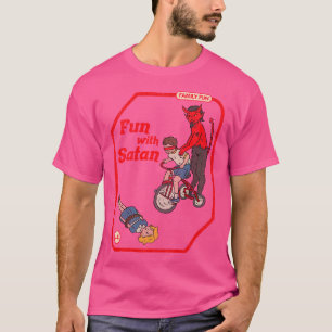 Camiseta Divertido Com Satã Vintage Childgame Horror Gótico