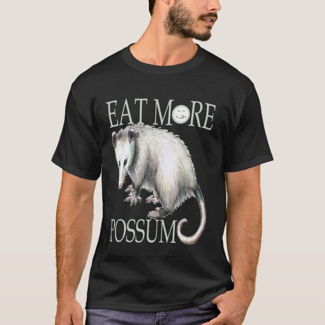 Camiseta Divertido Coma Mais Gambá - Gambá Tem Gosto de Fra (Frente)