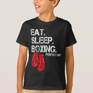 Camiseta Divertido Comer. Dormir. Repetir. Amante do Boxe D