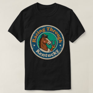 Camiseta Divertido Corrida de Cavalos Vintage Kentucky Retr