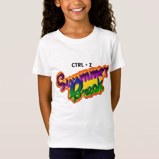 Camiseta Divertido ctrl+z férias de verão - volta às aulas (Frente)
