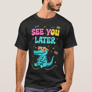 Camiseta Divertido de Óculos de Sol Jacaré Bonito Até Mais 