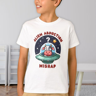 Camiseta Divertido Desastre de Abdução Alienígena - Vaca Co