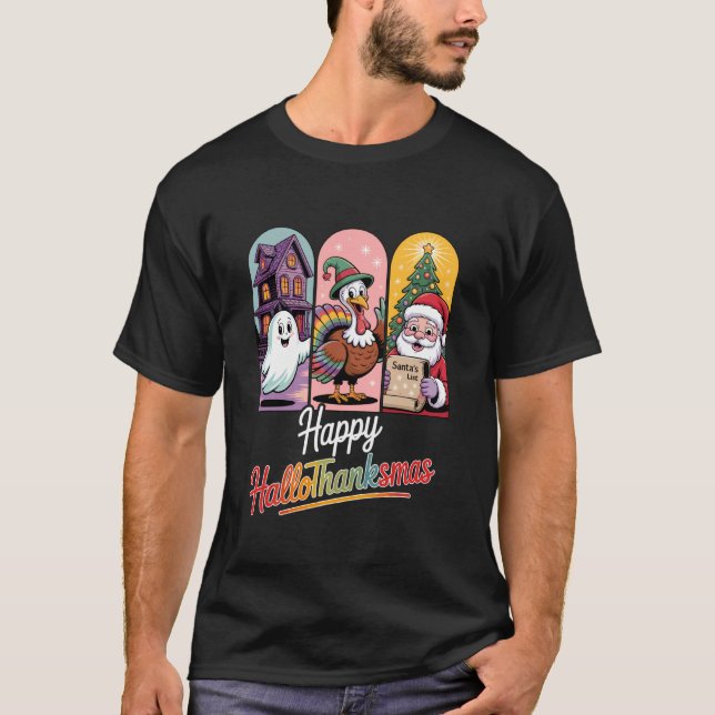 Camiseta Divertido Design de Natal de Peru Fantasma de Hall (Frente)