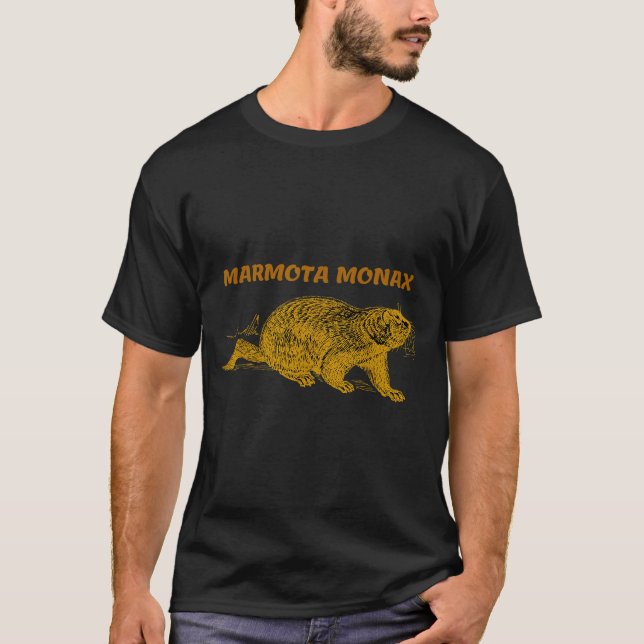 Camiseta Divertido Dia da Marmota Monax  (Frente)