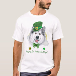 Camiseta Divertido Dia de São Patrício com Malamute do Alas