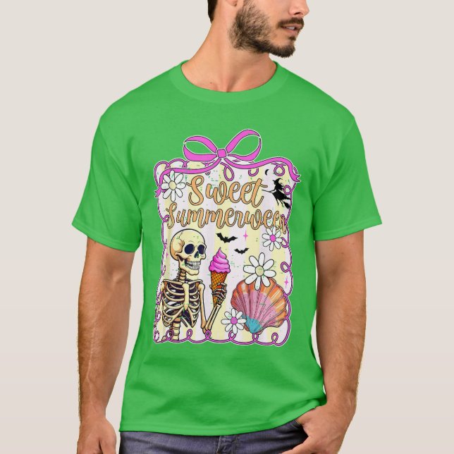 Camiseta Divertido Doce Verão Cute Assustador Verão Hallowe (Frente)