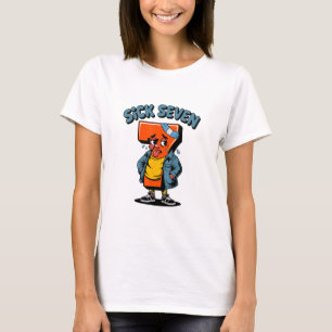 Camiseta Divertido Doente Sete Meme Seis Sete Jogo de Palav