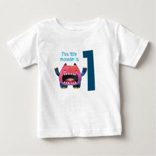Camiseta Divertido e colorido meu pequeno monstro de primei
