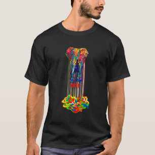 Camiseta Divertido E Elefante Sábio Colorido Multicolor