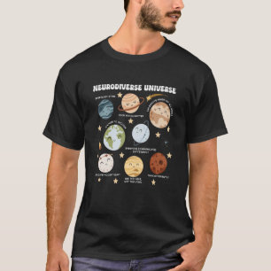 Camiseta Divertido Espaço Neurodiversidade Universo Autismo