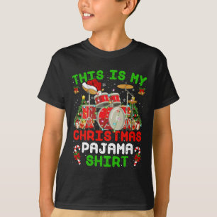 Camiseta Divertido Este É O Meu Natal Do Kit De Tambor Do P