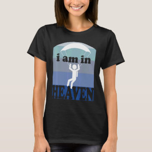 Camiseta Divertido estou no céu retro paraquedista saltando